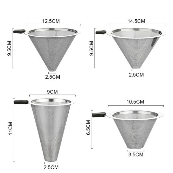 Commercial-Grade Custom 400ml Glass Coffee Dripper | SS Filter + Wooden Handle | Ideal for Cafes,Catering