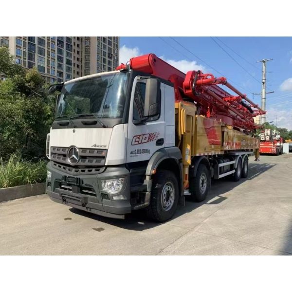 Original SANY Truck Mounted Concrete Boom Pump 62m With Benz Chassis