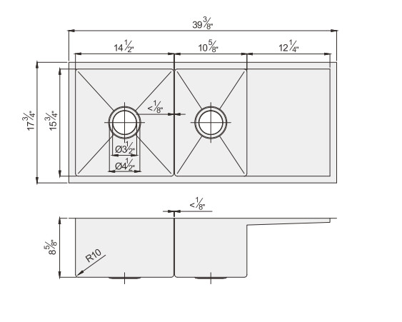 304 Stainless Steel Kitchen Sink With Drainboard Limited Lifetime Warranty