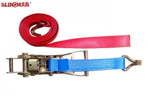 Quality Blue Heavy Duty Ratchet Straps , Lockable Tie Down Straps EN12195-2 Standard wholesale