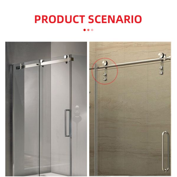 Sliding Shower Room Glass Door Accessories System Hardware Set in Silver/Black/Golden