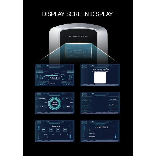 App Version AC 22 Kilowatts Fast Wall Mounted EV Charging Station OEM EV Charger