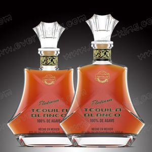 Quality 750ML New Design Tequila Glass Bottle With Glass Lid wholesale