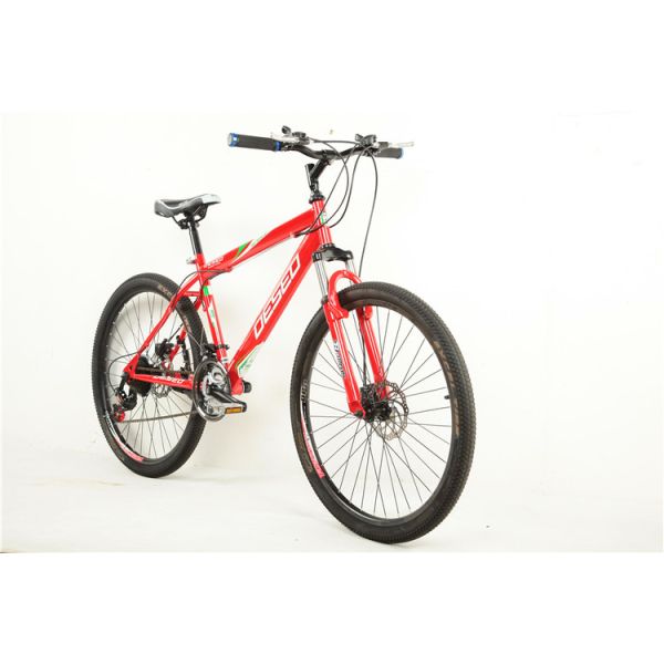 Cheap hydraulic disc brake Shimano 21 speed 26 inch steel mountain bicycle with 36 hole spoke wheel