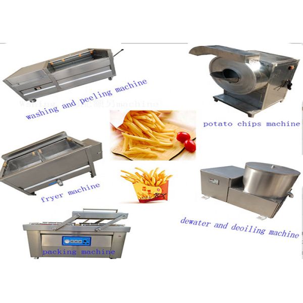 Frozen French Fries Automatic Potato Chips Making Machine Potato Chips Frying Machine