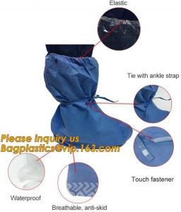 Quality Waterproof green disposable PE shoe cover plastic overshoes,Hospital Using Disposable PP Non Woven Shoe Cover Medical Sh wholesale