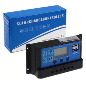 Quality 12V 24V 30A 20A 10 Amp PWM Solar Charge Controller 2 USB 5V 2A MCU Control wholesale