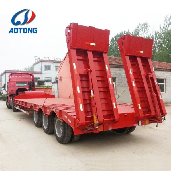 Lowbed Semi-Trailer for Heavy Road Equipment 4 Axles 12.5m 40 Feet Tire 245/70r19.5