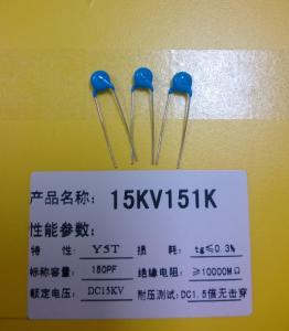 Quality Green 151K Carbon Film Resistor Ceramic Disc Capacitor Singlelayer 15KV 150pF Y5T wholesale