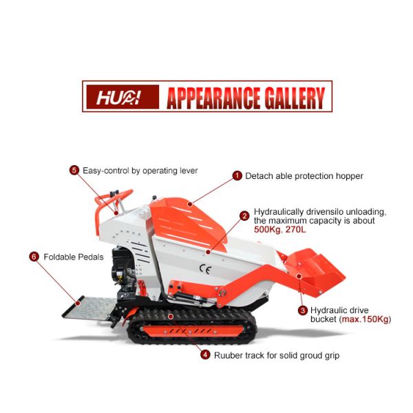 ISO/EPA Certified Mini Dumper Truck with 500kg Capacity and Low Maintenance Cost