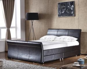 Quality European Style PU Leather Bed Upholstered Plywood 4 Drawer Storage Bed Frame wholesale
