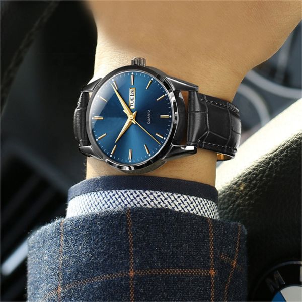 Dual Calendar Temperament Business Double Calendar Watch Men Couple Quartz Watch