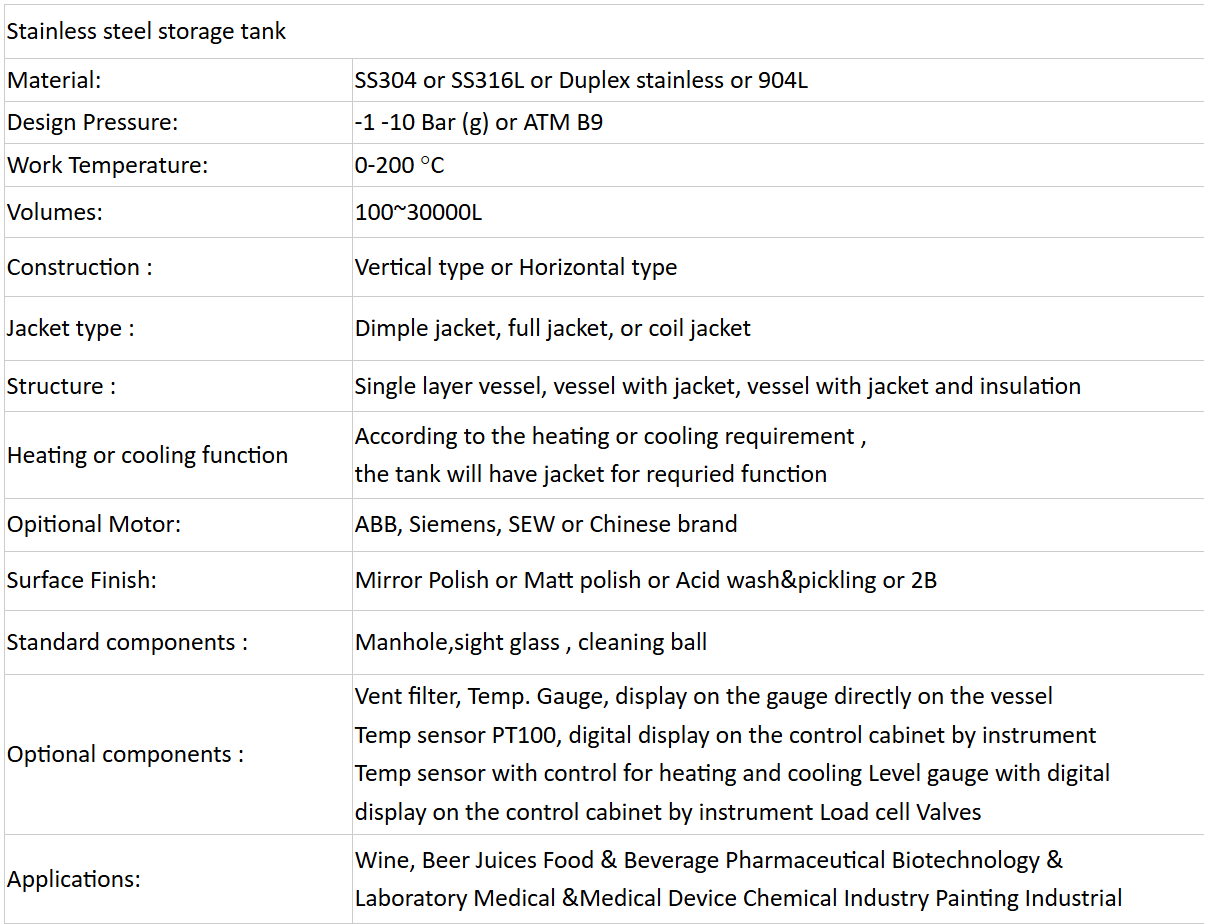 3000L 316 Stainless Steel Storage Tank Sealed For Chemical Storage