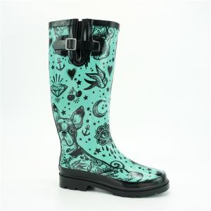 Quality SEDEX Anti Slip Womens Mid Calf Rain Boots Lightweight With Dog Printed wholesale