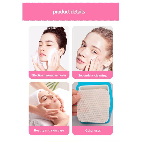 Nonwoven Organic Cotton Makeup Pads Wet Compress Cotton Squares For Face