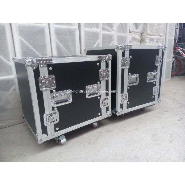 High Quality Red Aluminum Bar 12U Standard Road Rack Flight Case 35 * 35MM With 2 Stand And Mixter