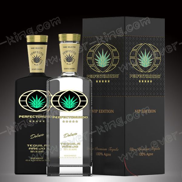 Crystal White Flint 750 ML Tequila Glass Bottle