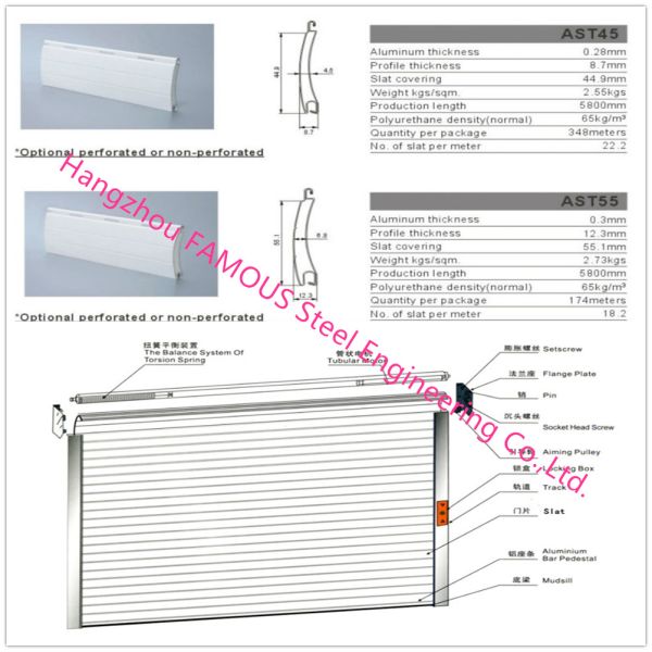 Aluminum Insulated Roller Shutter Door With Customized Color For Carport Use