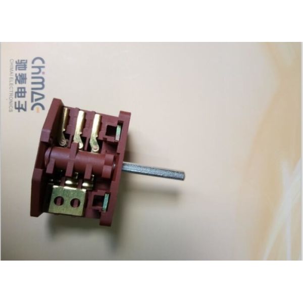 CE TUVE Oven Rotary Switch 5 Position Black Plastic Spindle 10A Knob Operation