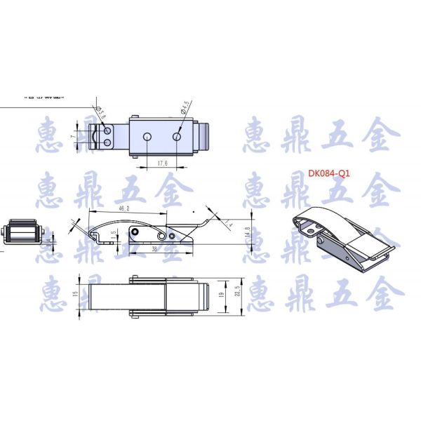 DK084-Q1 Stainless Steel Tab Up Over Center Lever Latches ODM ISO9001