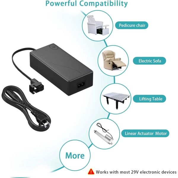 29V 2A Power Adapter Replacement For OKIN Limoss Pride Lazy Boy Kaidi Flexsteel Golden