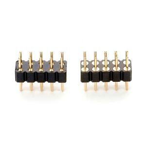 China 2.54 MM Pitch Dual Row Round Pin Header 180 Degree DIP Connector Full Gold on sale