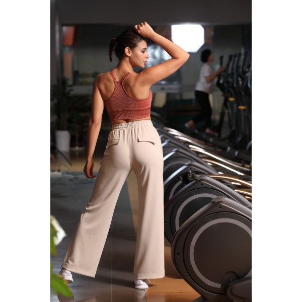 Elastic High Waisted Yoga Pants Athleisure with Pockets