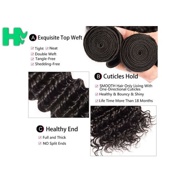 10A Grade Remy Unprocessed Smooth Human Brazillian Hair Weft , Peruvian Virgin Hair Extension