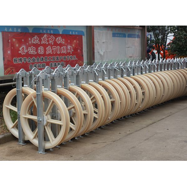400X80mm Nylon Single Conductor Pulley Rated Load 20kN High Working Efficiency