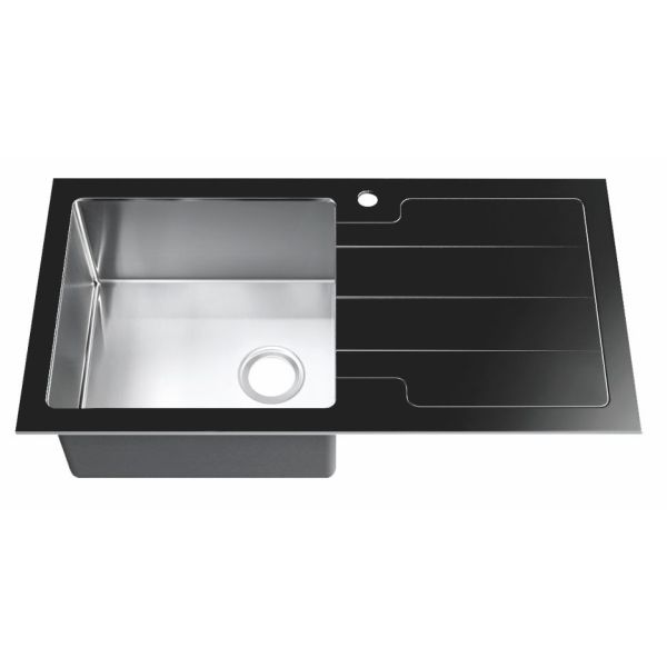 Commercial Kitchen Stainless Steel Single Bowl Sink With Drainboard