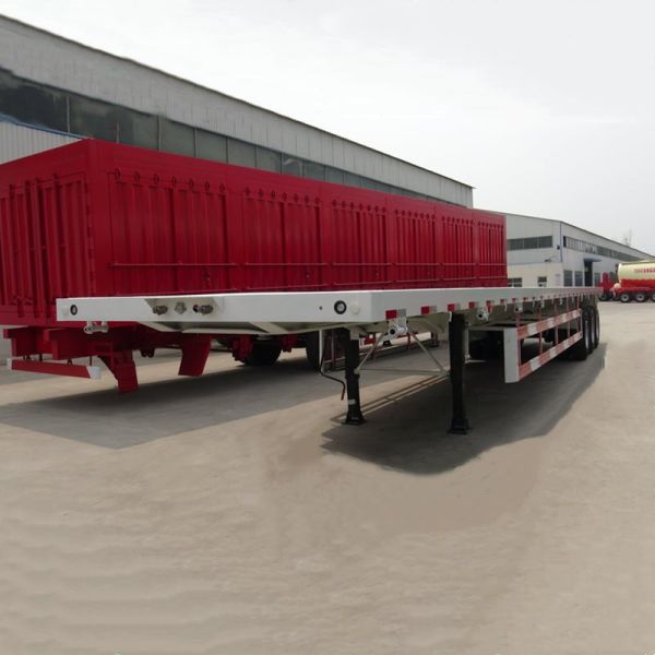 Promotional Flatbed Truck Semi Trailer 2 3 4 Axles 50 60 80 100 Ton With Twist lock 40ft 20ft platform container semi trailer