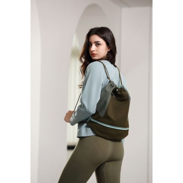 Athletic Drawstring Gym Backpack Moisture Wicking With Polyester Spandex Material