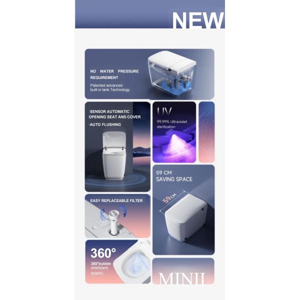 Bathroom Sanitary Ware Ceramic Modern Smart One Piece Toilet Foot Sensation Flushing Elongated Bowl Design