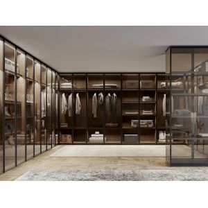 Customized Modern Wardrobe EB Closet with Glass Doors