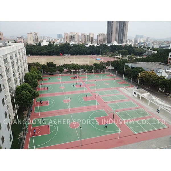 Adhesive Acrylic Eco Outdoor Court Flooring Surface Badminton Court Use