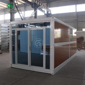 Quality Windproof And Warm 20ft Fold Out Container Homes Wood Grain Glass Manufacturer wholesale