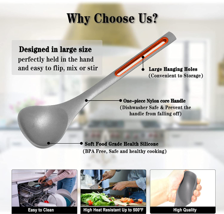 Kitchen Utensils Silicone Kitchen Utensil Sets Cooking Spoon Dishwasher Safe