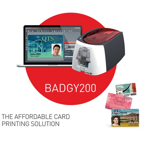 High Evolis Badgy200 Smart ID Card Printer for Others 325 cards/hour Black Print Speed