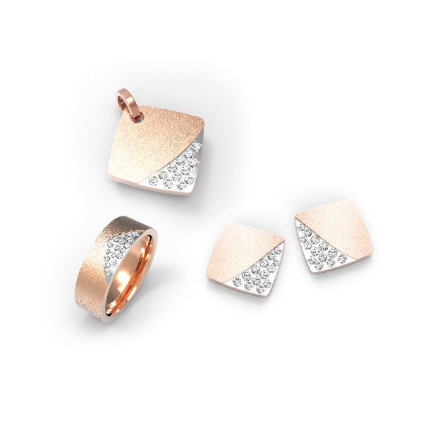 Fashion Stainless Steel Pendant Chain Necklace Set Women Earring And Necklace Set