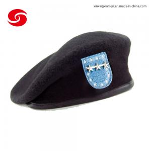 China Wool Military Beret Cap With Embroidery Emblem Cusomize Color on sale