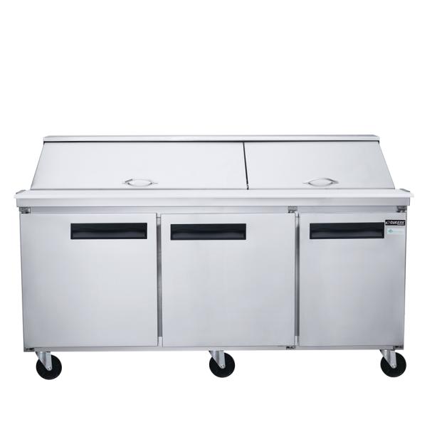 R290a Stainless Steel Fridge Freezer , 420L Sandwich Prep Table Refrigerator