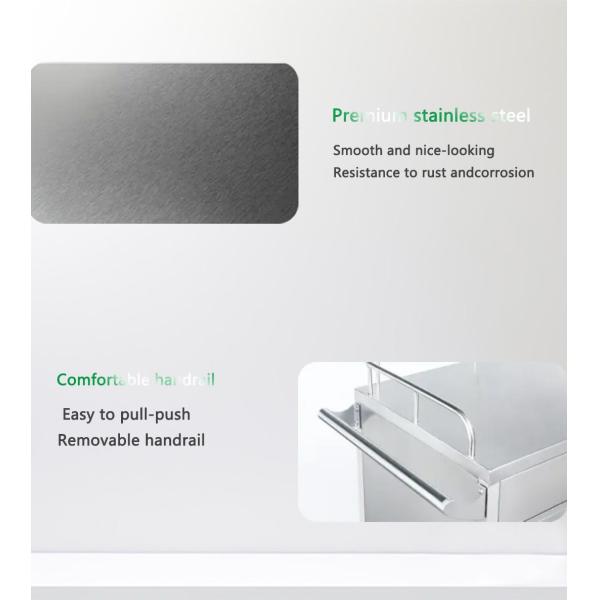 High Quality Hospital Clinic Surgical Cart Stainless Steel Medication Changing Cart