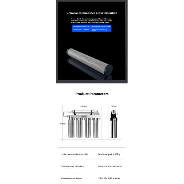 High Traffic Household Ultra Filtration Water Purifier 6 Stages