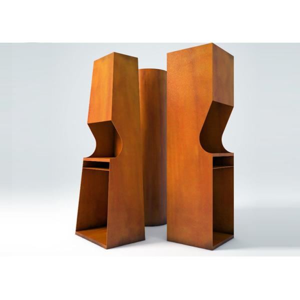 Fire Pillars Art Decorative Corten Steel Fire Pit Easy Clean / Maintenance