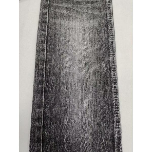 9.6oz BLACK/BLACK Yarn Cross Slub 75%Cotton High Stretch Denim Fabric With 10+10/16*55 Construction For Jeans