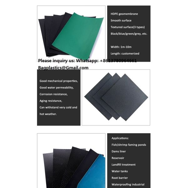 Standard HDPE Geomembrane Pond Liner 1.5mm Black Industrial Modern Design For Agricultural Irrigation Geomembrane Sheet Hdpe Fish Pond Liner