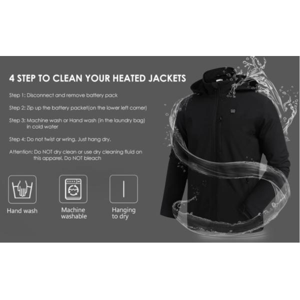 Battery Power Electric Heated Jacket Windproof S-3XL
