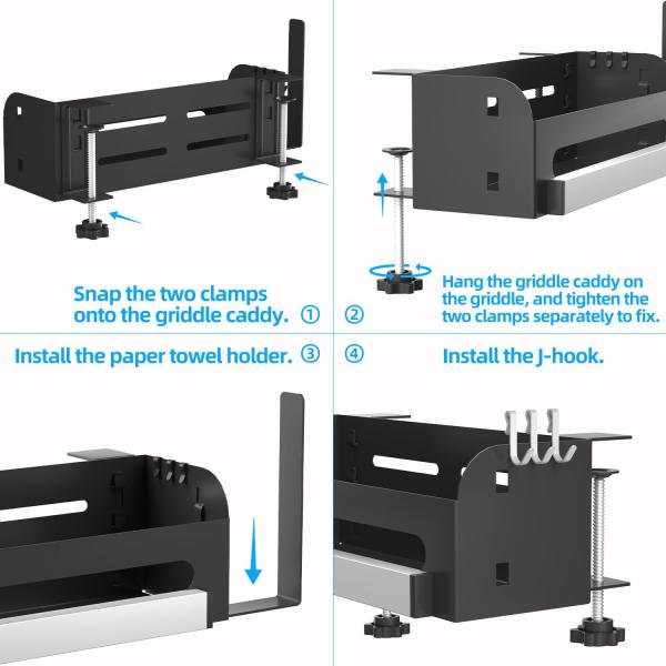 Charcoal Barbecue Grill Accessories Holder with Magnetic Strip Paper Towel Holder