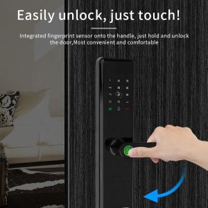 Fingerprint Touch Smart Door Lock Tuya App Control Unique Chip Encryption