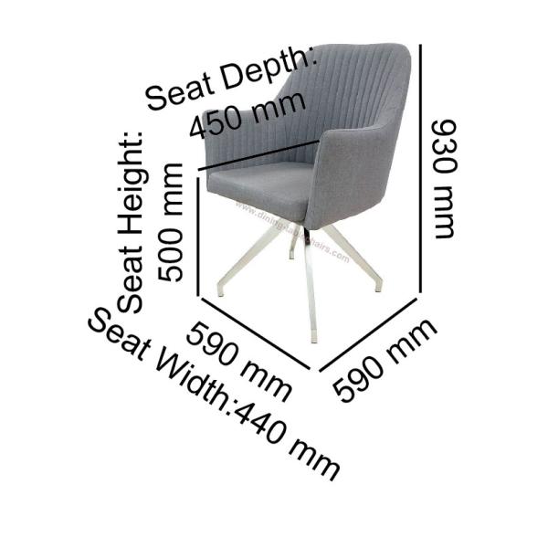 Fabric Upholstered Stainless Dining Chair Livingroom Chair Armrest Chair Leisure Chair